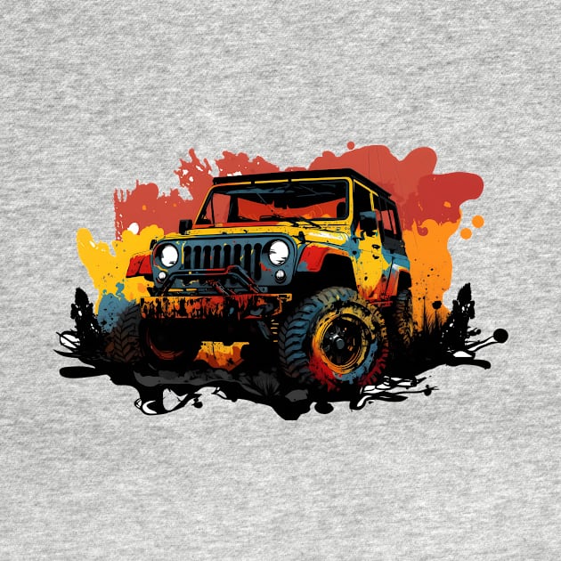 Jeep Wrangler In Mudd T-Shirt Design by mrsticky